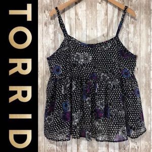 TORRID Spaghetti Strap Polka Dot Tank Top Size 1